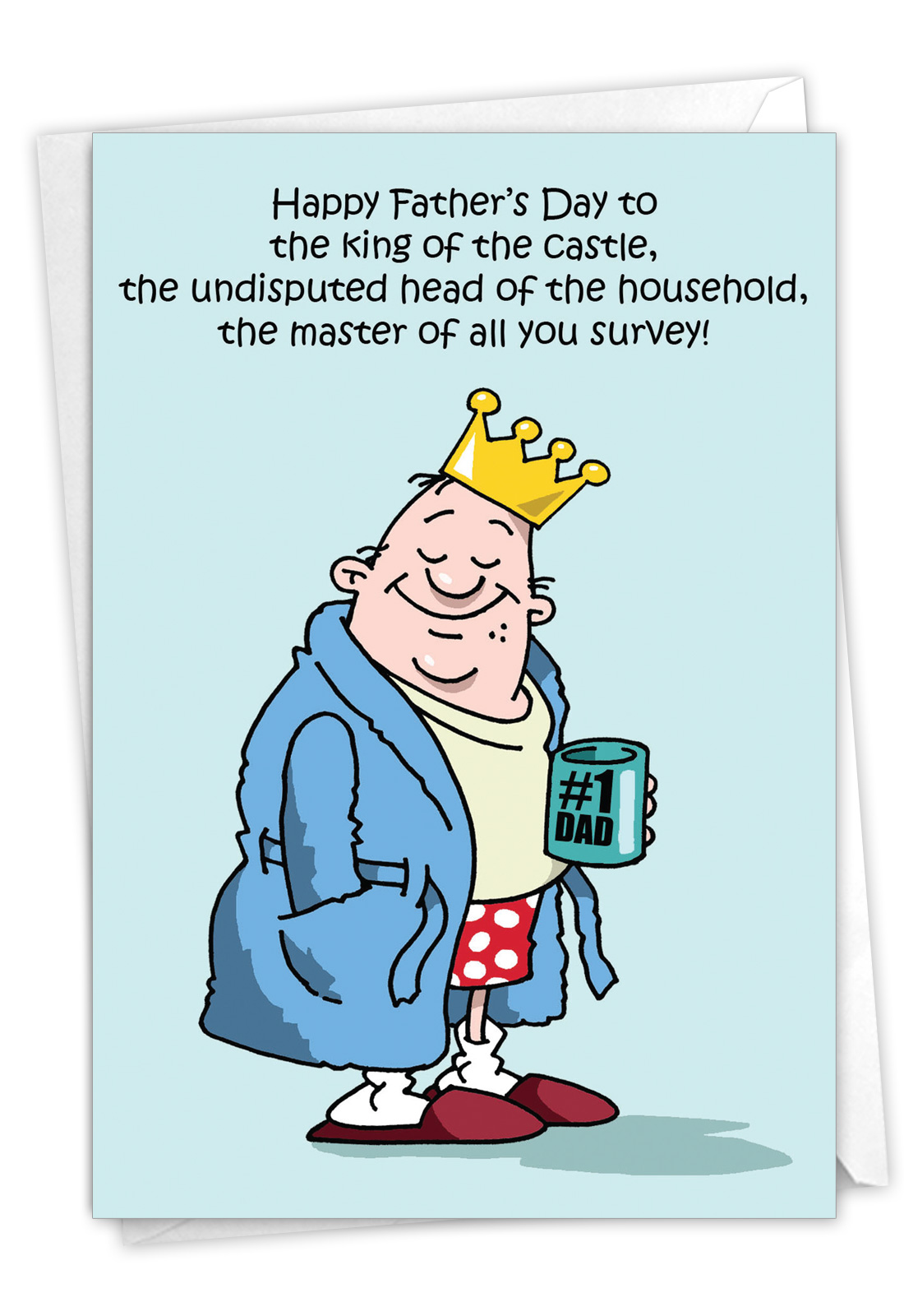 J0239 JUMBO FUNNY Fathers Day Card: King of the Castle With Matching